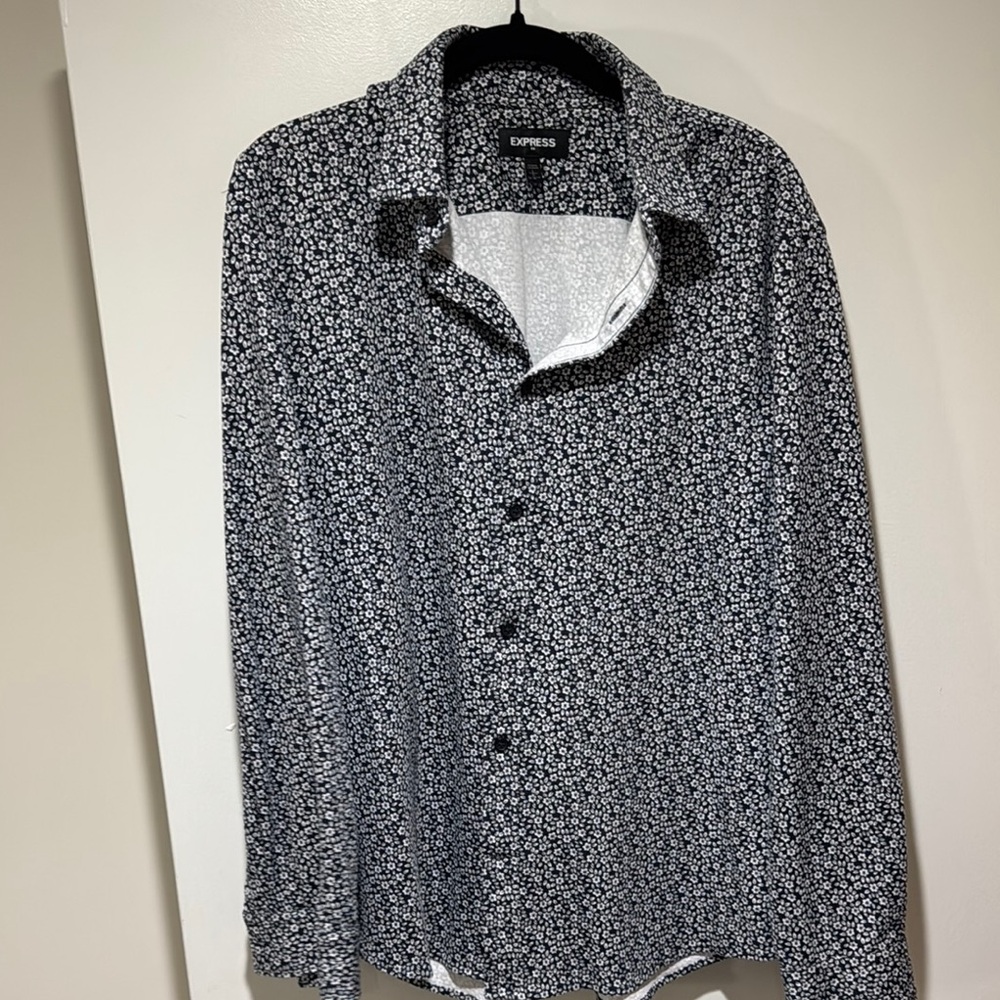 Express Monochrome Floral Shirt